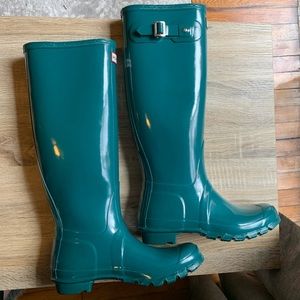 NBW Hunter Tall Gloss Rain Boots Sz 7M/8F